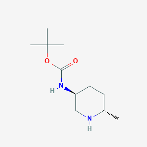 molecular formula C11H22N2O2 B3324646 叔丁基 N-[(3S,6S)-6-甲基哌啶-3-基]氨基甲酸酯 CAS No. 1932293-70-3