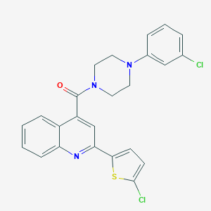 molecular formula C24H19Cl2N3OS B332465 4-{[4-(3-Chlorophenyl)-1-piperazinyl]carbonyl}-2-(5-chloro-2-thienyl)quinoline 