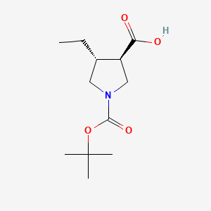 molecular formula C12H21NO4 B3324657 (3R,4R)-1-[(tert-butoxy)carbonyl]-4-ethylpyrrolidine-3-carboxylic acid CAS No. 1932410-87-1