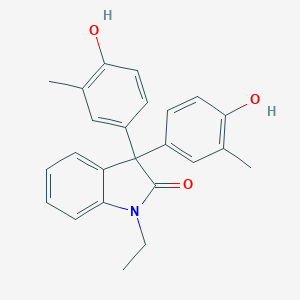 molecular formula C24H23NO3 B332472 1-ethyl-3,3-bis(4-hydroxy-3-methylphenyl)-1,3-dihydro-2H-indol-2-one 
