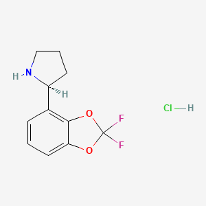 molecular formula C11H12ClF2NO2 B3324743 (S)-2-(2,2-Difluorobenzo[d][1,3]dioxol-4-yl)pyrrolidine hydrochloride CAS No. 1956437-18-5