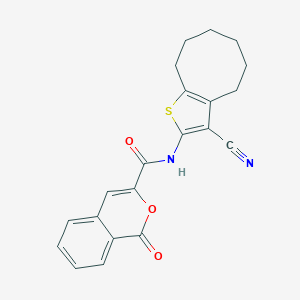 molecular formula C21H18N2O3S B332475 N-(3-cyano-4,5,6,7,8,9-hexahydrocycloocta[b]thien-2-yl)-1-oxo-1H-isochromene-3-carboxamide 