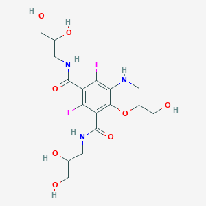 molecular formula C17H23I2N3O8 B3324767 N,N'-Bis(2,3-dihydroxypropyl)-2-(hydroxymethyl)-5,7-diiodo-3,4-dihydro-2H-1,4-benzoxazine-6,8-dicarboxamide CAS No. 196309-19-0