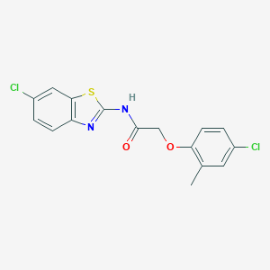 molecular formula C16H12Cl2N2O2S B332480 N-(6-chloro-1,3-benzothiazol-2-yl)-2-(4-chloro-2-methylphenoxy)acetamide 