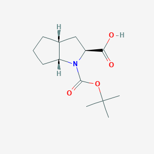 molecular formula C13H21NO4 B3324808 (2S,3aR,6aR)-1-(tert-butoxycarbonyl)octahydrocyclopenta[b]pyrrole-2-carboxylic acid CAS No. 197166-32-8