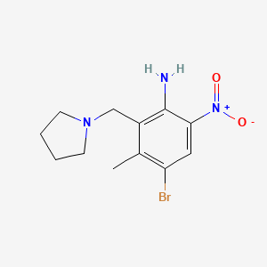 4-Bromo-3-methyl-6-nitro-2-(pyrrolidin-1-ylmethyl)aniline
