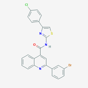 molecular formula C25H15BrClN3OS B332488 2-(3-bromophenyl)-N-[4-(4-chlorophenyl)-1,3-thiazol-2-yl]quinoline-4-carboxamide 