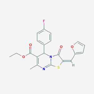 ethyl 5-(4-fluorophenyl)-2-(2-furylmethylene)-7-methyl-3-oxo-2,3-dihydro-5H-[1,3]thiazolo[3,2-a]pyrimidine-6-carboxylate
