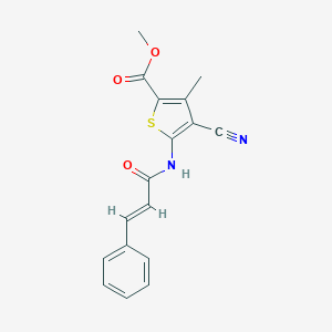 molecular formula C17H14N2O3S B332500 Methyl 5-(cinnamoylamino)-4-cyano-3-methyl-2-thiophenecarboxylate 