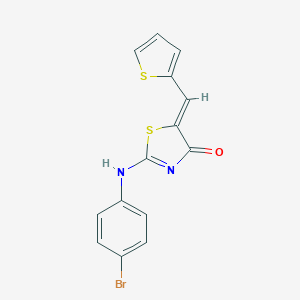 molecular formula C14H9BrN2OS2 B332502 (5Z)-2-(4-bromoanilino)-5-(thiophen-2-ylmethylidene)-1,3-thiazol-4-one 