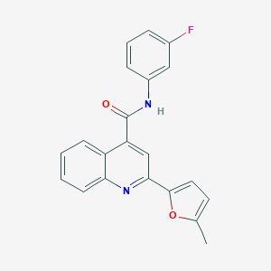 molecular formula C21H15FN2O2 B332504 N-(3-fluorophenyl)-2-(5-methylfuran-2-yl)quinoline-4-carboxamide 