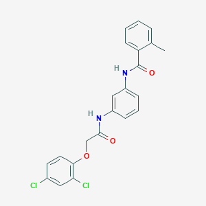 molecular formula C22H18Cl2N2O3 B332507 N-(3-{[(2,4-dichlorophenoxy)acetyl]amino}phenyl)-2-methylbenzamide 