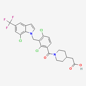 molecular formula C24H20Cl3F3N2O3 B3325134 Cedirogant CAS No. 2055496-11-0