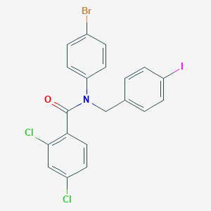 molecular formula C20H13BrCl2INO B332514 N-(4-bromophenyl)-2,4-dichloro-N-(4-iodobenzyl)benzamide 