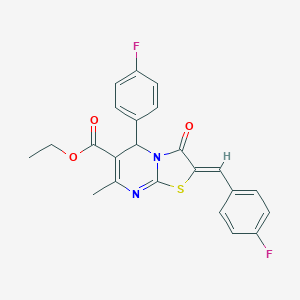 molecular formula C23H18F2N2O3S B332515 ethyl (2Z)-2-(4-fluorobenzylidene)-5-(4-fluorophenyl)-7-methyl-3-oxo-2,3-dihydro-5H-[1,3]thiazolo[3,2-a]pyrimidine-6-carboxylate 