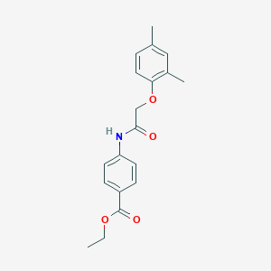 molecular formula C19H21NO4 B332518 Ethyl 4-{[(2,4-dimethylphenoxy)acetyl]amino}benzoate 