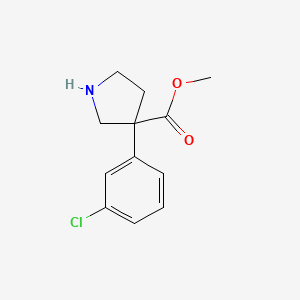 molecular formula C12H14ClNO2 B3325242 Methyl 3-(3-chlorophenyl)pyrrolidine-3-carboxylate CAS No. 2091842-53-2