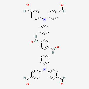 molecular formula C48H32N2O6 B3325303 4,4''-Bis(bis(4-formylphenyl)amino)-[1,1':4',1''-terphenyl]-2',5'-dicarbaldehyde CAS No. 2097132-15-3