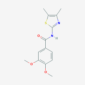molecular formula C14H16N2O3S B332534 N-(4,5-dimethyl-1,3-thiazol-2-yl)-3,4-dimethoxybenzamide 