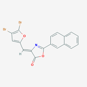 molecular formula C18H9Br2NO3 B332538 4-[(4,5-dibromo-2-furyl)methylene]-2-(2-naphthyl)-1,3-oxazol-5(4H)-one 