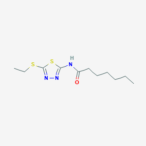 molecular formula C11H19N3OS2 B332546 N-[5-(ethylsulfanyl)-1,3,4-thiadiazol-2-yl]heptanamide 