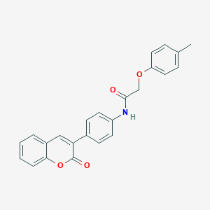2-(4-methylphenoxy)-N-[4-(2-oxo-2H-chromen-3-yl)phenyl]acetamide
