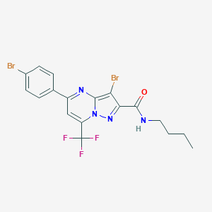 molecular formula C18H15Br2F3N4O B332556 3-bromo-5-(4-bromophenyl)-N-butyl-7-(trifluoromethyl)pyrazolo[1,5-a]pyrimidine-2-carboxamide 