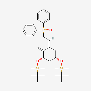 molecular formula C33H51O3PSi2 B3325562 [2-[(Z)-2-Methylene-3beta,5beta-bis(tert-butyldimethylsiloxy)cyclohexane-1-ylidene]ethyl]diphenylphosphine oxide CAS No. 215929-37-6