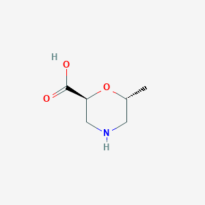 molecular formula C6H11NO3 B3325584 (2S,6R)-6-Methylmorpholine-2-carboxylic acid CAS No. 2165595-39-9