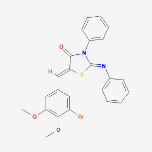 molecular formula C24H19BrN2O3S B332559 5-(3-Bromo-4,5-dimethoxybenzylidene)-3-phenyl-2-(phenylimino)-1,3-thiazolidin-4-one 