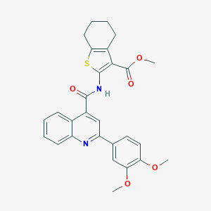 Methyl 2-({[2-(3,4-dimethoxyphenyl)-4-quinolinyl]carbonyl}amino)-4,5,6,7-tetrahydro-1-benzothiophene-3-carboxylate