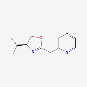 molecular formula C12H16N2O B3325665 (S)-4-Isopropyl-2-(pyridin-2-ylmethyl)-4,5-dihydrooxazole CAS No. 217653-18-4