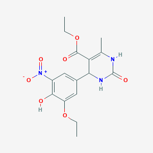 Ethyl 4-(3-ethoxy-4-hydroxy-5-nitrophenyl)-6-methyl-2-oxo-1,2,3,4-tetrahydropyrimidine-5-carboxylate
