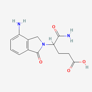 molecular formula C13H15N3O4 B3325716 5-Amino-4-(4-amino-1-oxoisoindolin-2-yl)-5-oxopentanoic acid CAS No. 2197414-57-4