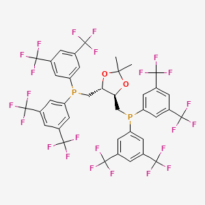 molecular formula C39H24F24O2P2 B3325740 (4R)-2,2-Dimethyl-4beta,5alpha-bis[bis[3,5-bis(trifluoromethyl)phenyl]phosphinomethyl]-1,3-dioxolane CAS No. 220196-33-8