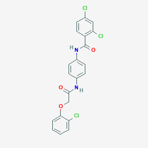 molecular formula C21H15Cl3N2O3 B332580 2,4-dichloro-N-(4-{[(2-chlorophenoxy)acetyl]amino}phenyl)benzamide 