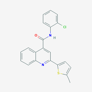 molecular formula C21H15ClN2OS B332586 N-(2-chlorophenyl)-2-(5-methylthiophen-2-yl)quinoline-4-carboxamide 