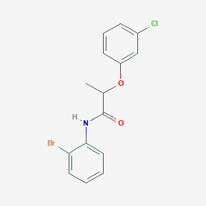 molecular formula C15H13BrClNO2 B332587 N-(2-bromophenyl)-2-(3-chlorophenoxy)propanamide 