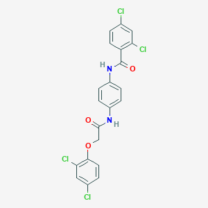 molecular formula C21H14Cl4N2O3 B332591 2,4-dichloro-N-(4-{[(2,4-dichlorophenoxy)acetyl]amino}phenyl)benzamide 