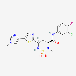 molecular formula C18H18ClFN6O3S2 B3325915 Firzacorvir CAS No. 2243747-96-6