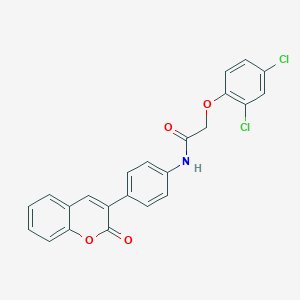 molecular formula C23H15Cl2NO4 B332596 2-(2,4-dichlorophenoxy)-N-[4-(2-oxo-2H-chromen-3-yl)phenyl]acetamide 