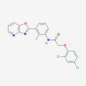 molecular formula C21H15Cl2N3O3 B332597 2-(2,4-dichlorophenoxy)-N-(2-methyl-3-[1,3]oxazolo[4,5-b]pyridin-2-ylphenyl)acetamide 
