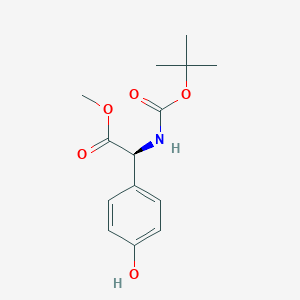 molecular formula C14H19NO5 B3325993 (S)-tert-Butoxycarbonylamino-(4-hydroxyphenyl)acetic acid methyl ester CAS No. 225517-15-7