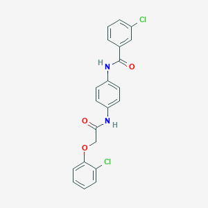 molecular formula C21H16Cl2N2O3 B332612 3-chloro-N-(4-{[(2-chlorophenoxy)acetyl]amino}phenyl)benzamide 