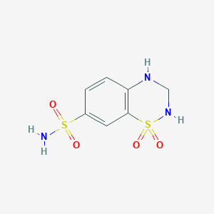 molecular formula C7H9N3O4S2 B3326127 7-Sulfamoyl-3,4-dihydro-2H-1,2,4-benzothiadiazine 1,1-dioxide CAS No. 23141-82-4