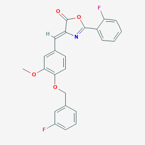 molecular formula C24H17F2NO4 B332613 4-{4-[(3-fluorobenzyl)oxy]-3-methoxybenzylidene}-2-(2-fluorophenyl)-1,3-oxazol-5(4H)-one 