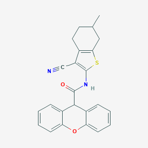 molecular formula C24H20N2O2S B332614 N-(3-cyano-6-methyl-4,5,6,7-tetrahydro-1-benzothiophen-2-yl)-9H-xanthene-9-carboxamide 