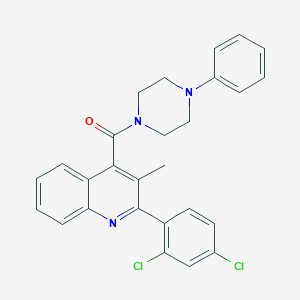 molecular formula C27H23Cl2N3O B332617 2-(2,4-Dichlorophenyl)-3-methyl-4-[(4-phenylpiperazin-1-yl)carbonyl]quinoline 
