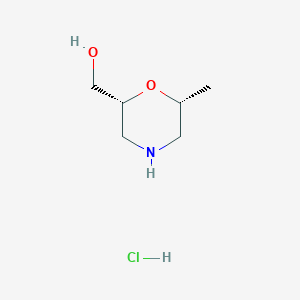 molecular formula C6H14ClNO2 B3326225 rel-((2R,6R)-6-methylmorpholin-2-yl)methanol hydrochloride CAS No. 2409588-87-8