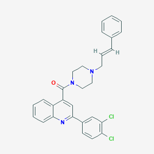 molecular formula C29H25Cl2N3O B332623 4-[(4-Cinnamyl-1-piperazinyl)carbonyl]-2-(3,4-dichlorophenyl)quinoline 